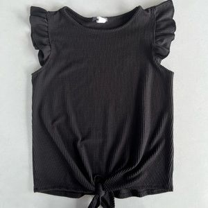 Ruffle sleeve Black top size medium
